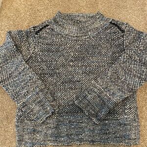 Free People Black and Gray Cowl Sweater